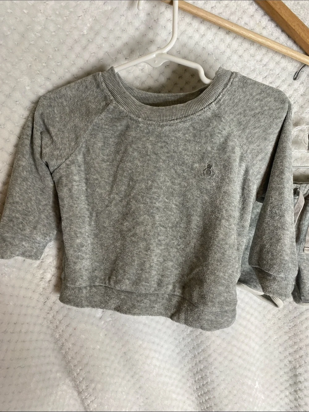 Baby Gap Heather Gray Terry Cloth Shirt & Shorts Lounge Set